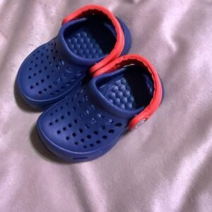Kids Blue and Red Clogs